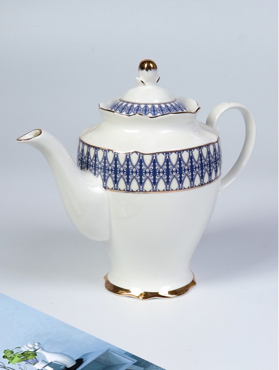 Blue Design Porcelain Tea Pot With Gift Box